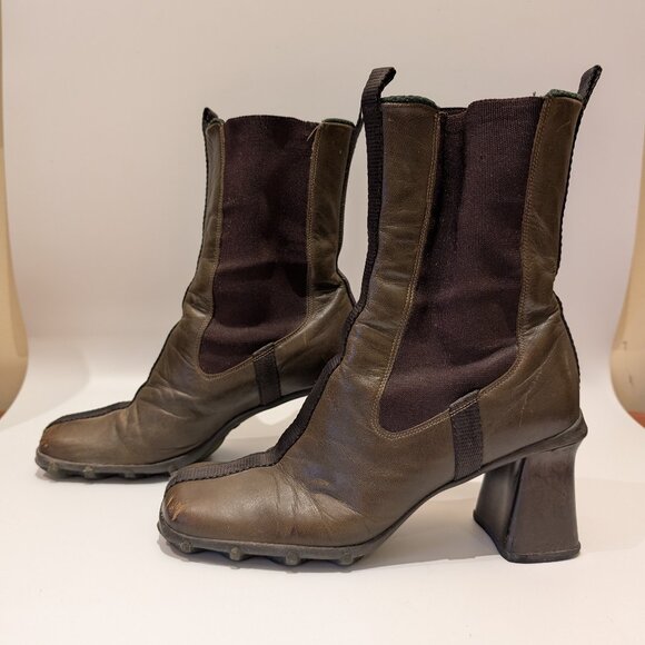 Rare Vintage Miu Miu Bubble Sole Boots – F/W 1999 – Olive Green – Size 7.5 – Y2K - Picture 2 of 9